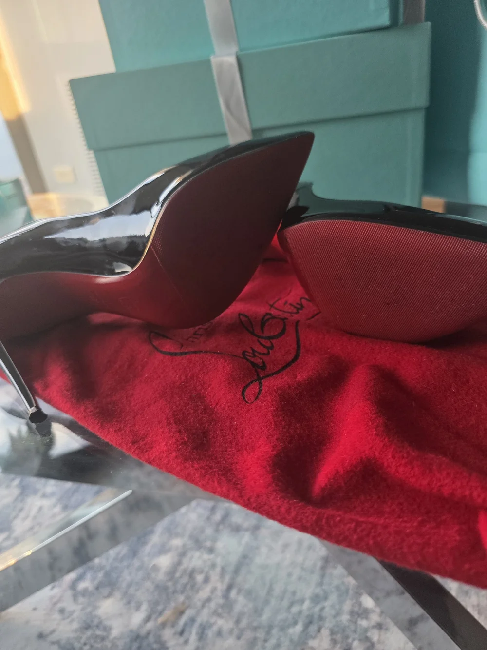 Christian Louboutin So Kate Patent Black Heels Pumps Stiletto 41.5